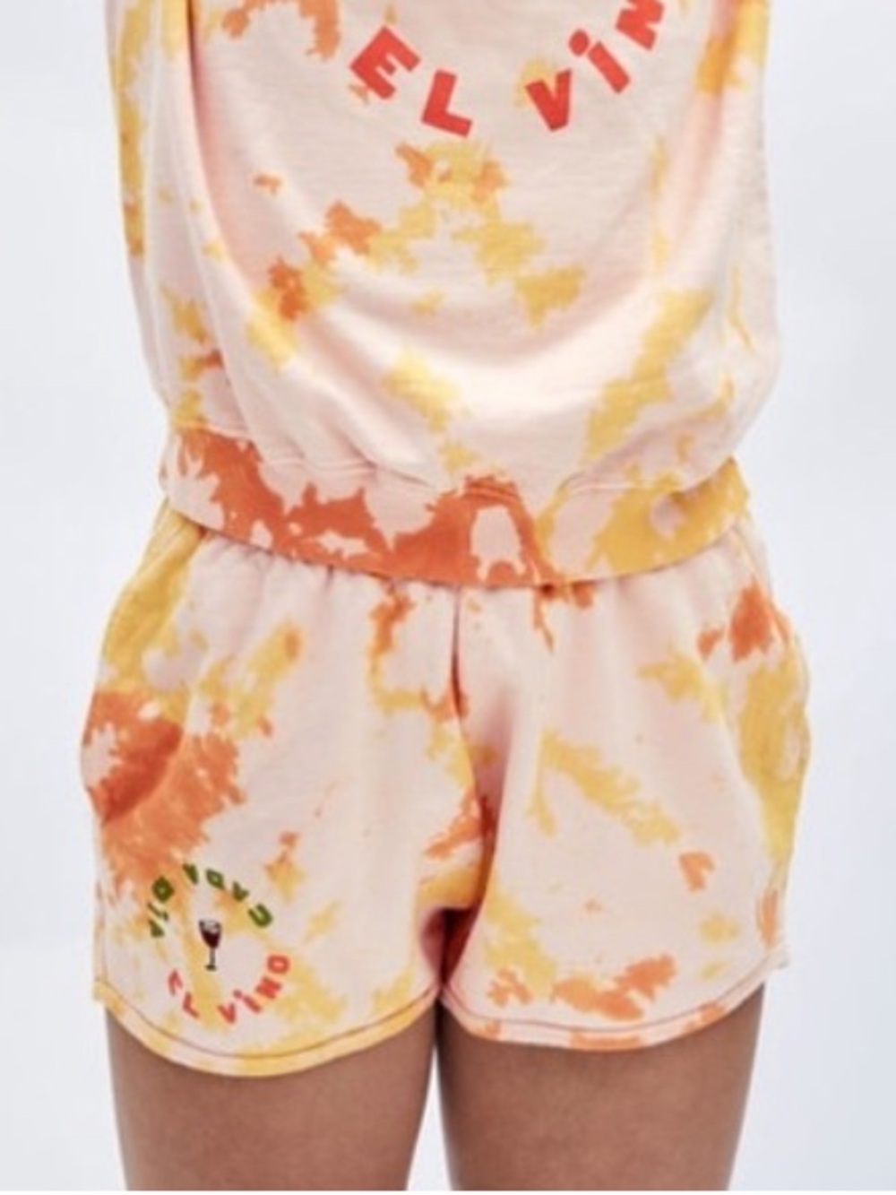 Clare V x El Vino Blush Tie Dye Sweat Shorts Size S